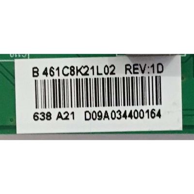 KIT DE TARJETAS PARA TV TOSHIBA / MAIN 461C8K21L02 / 431C8K21L02 / SBB55T VTV-L55730 REV:1 / FUENTE PK101W1230I / 01-PK101W1230I / T-CON 6871L-4044A / 6870C-0535B / PANEL K490WDR1 / MODELO 49L621U - Imagen 4